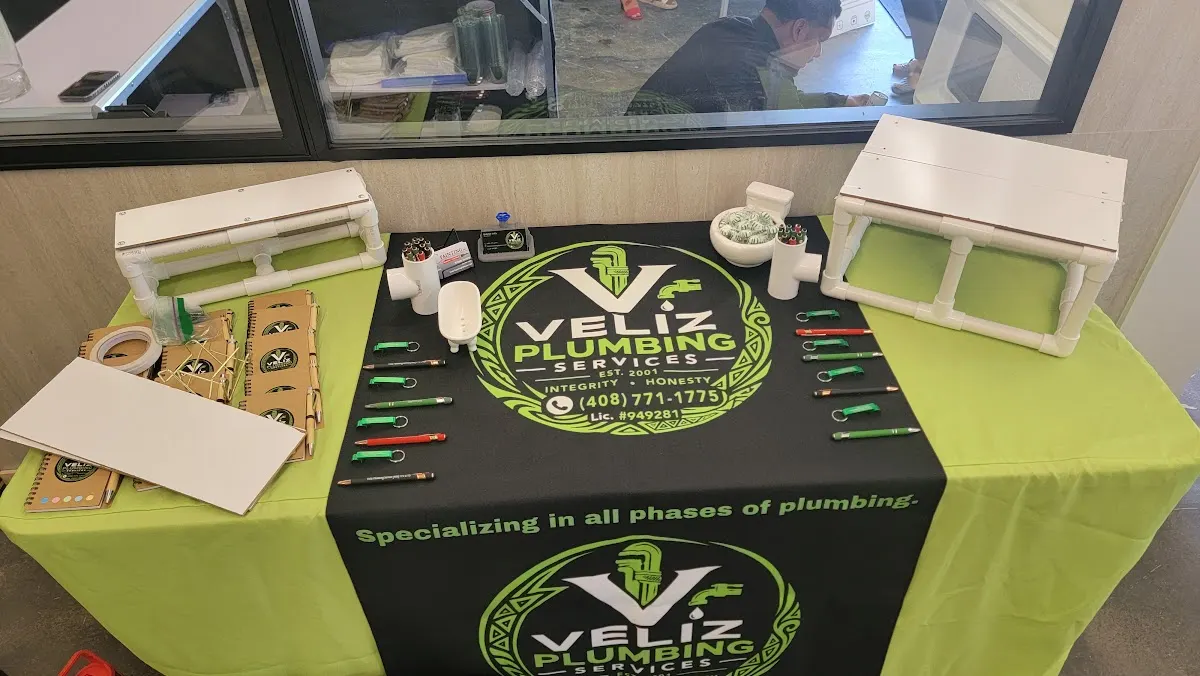 Veliz Plumbing sponsor table at the Nexus Networking September 2 event
